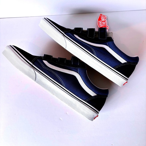 Vans Old Skool V Mens Shoes Size 12 Blue Hook Loop Suede Canvas New *Read - Picture 4 of 10